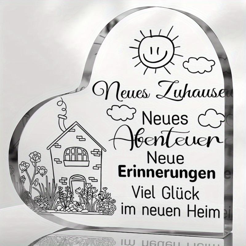 

2D Flat Acrylic New House New Joyful Desktop Decoration, Indoor and Outdoor Decoration - No Need for Batteries/electricity, Free Day Decoration, Shop 10*10cm