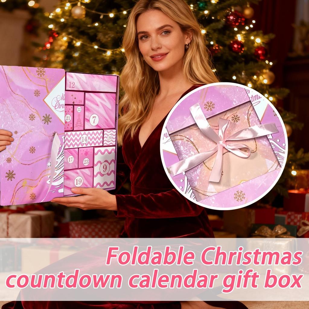 Empty Calendar Advent 24-Grid Christmas Advent Handmade Party Favors Filling Box For Kids Adults Friends Family Stocking