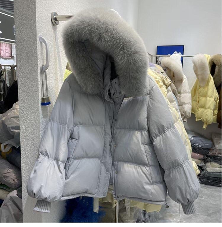 Winter Women Oversize Down Jacket Faux Fur Hooded Parka Thick Padded Coat Korean Old Money Style Warm Outwear Overcoat