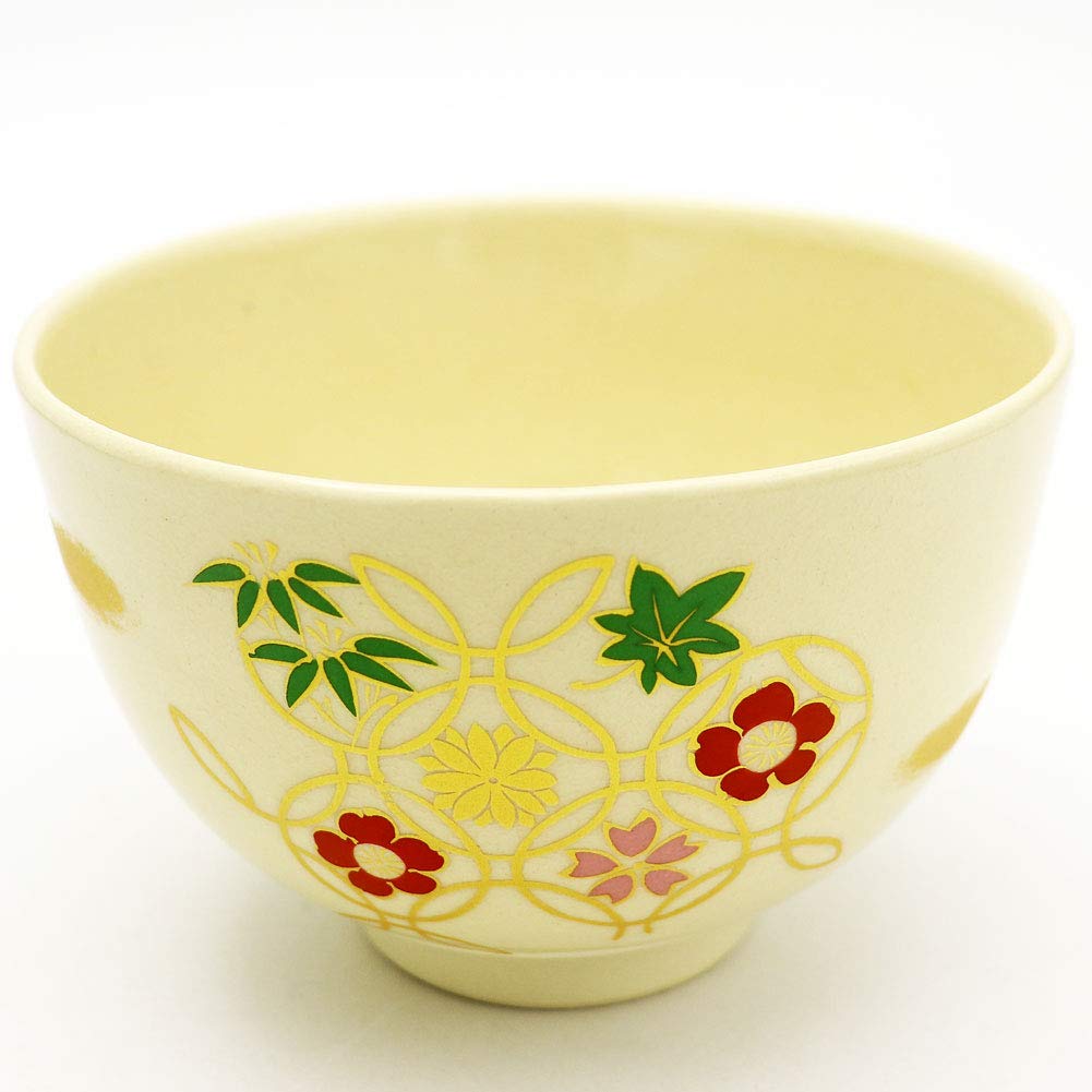 Matcha Bowl [Floral Shippo] Year-Round Tea Ceremony Utensils