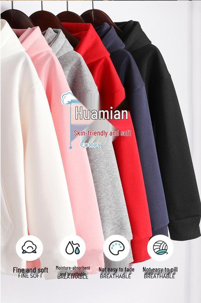 2025 Kids' Cotton Hooded Sweatshirt - Spring/Autumn Style, Loose Fit, Soft and Fashionable for Small/Medium Children