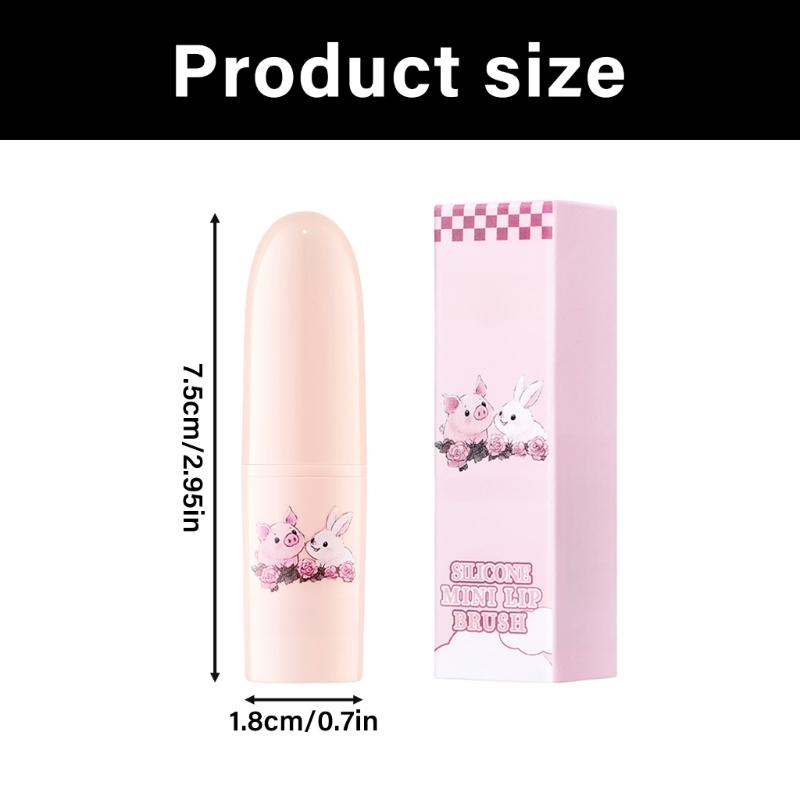 Silicone Lip Brush for Lipstick Lip Gloss Round Head Lip Makeup Brushes with Caps Lipstick Brush Applicator for Travel