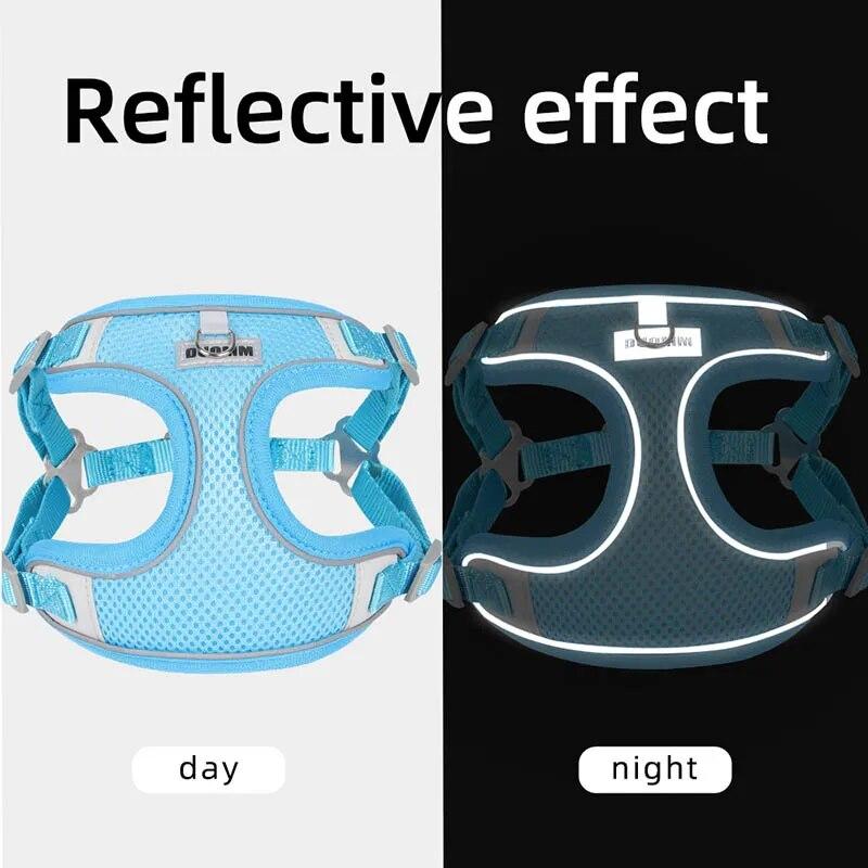 Puppy Chest Strap Chihuahua Harness Clothes Vest Small Medium Dog Harness Leash Set Pug Reflective Walking Straps Pet Supplies