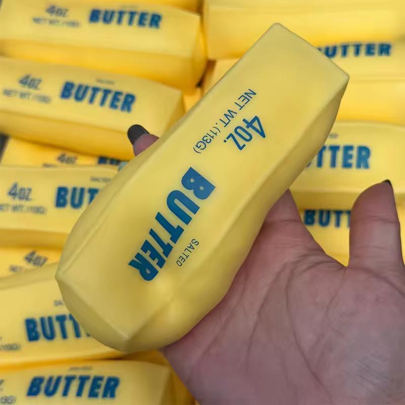 Butter Stick Squishy Stress Ball Fidget Toy Crunchy Squeeze Toy Round Blocks Filled Asmr Anti Stress Release Hand Relax Gift Toy