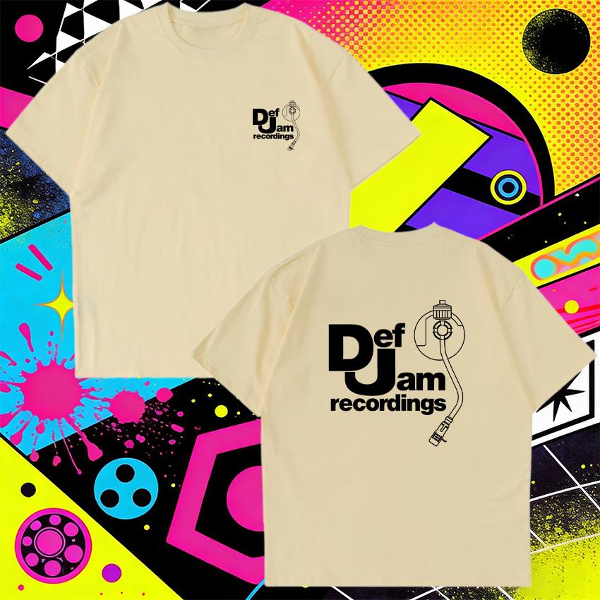 Heißer Verkauf Sommer Harajuku Streetwear Def Jam Recordings Grafik Kurzarm T-Shirt 100% Baumwolle Unisex Unisex Lässig Vintage T-Shirt