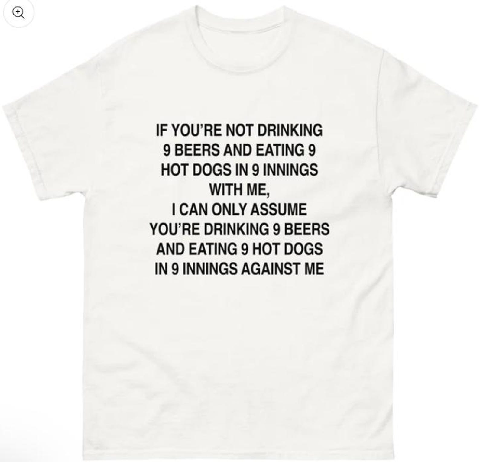 9 Beers, 9 Hot Dogs, 9 Innings Shirt 3XL