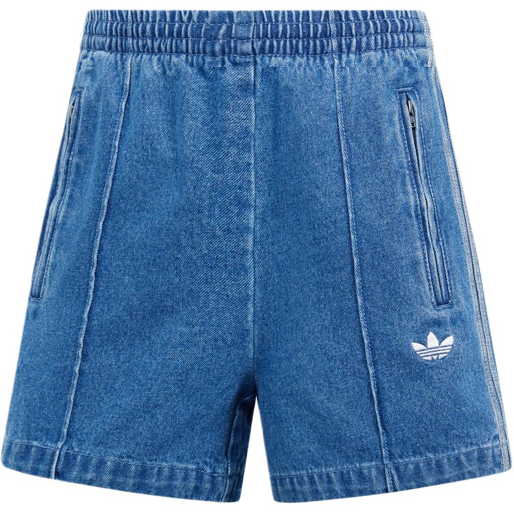

adidas Womens Adicolor Denim Firebird Shorts Indigo Denim Women Streetwear JD2562 L