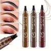 4-TIP BROW Liquid Eyebrow Pencil Waterproof Microblading Fork Tip Fine