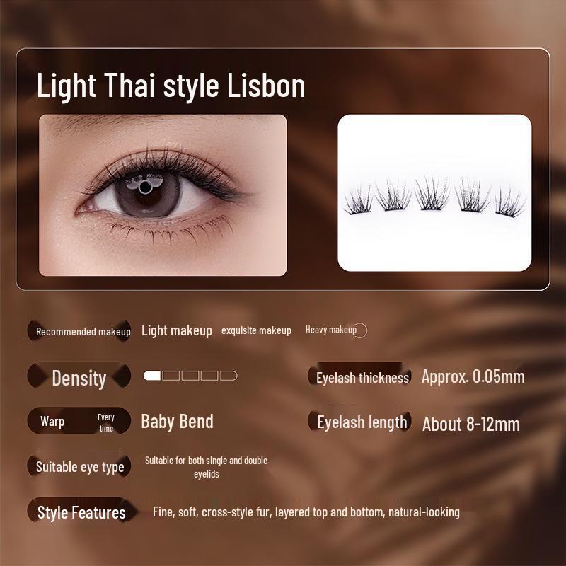 Uimo Glue-Free Natural Magnetic False Eyelashes with Self-Adhesive Stem, Reusable Extensions for Women