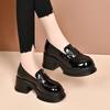 Leather shoes Le Fu shoes 2026 new spring short height increasing single leather shoes for women