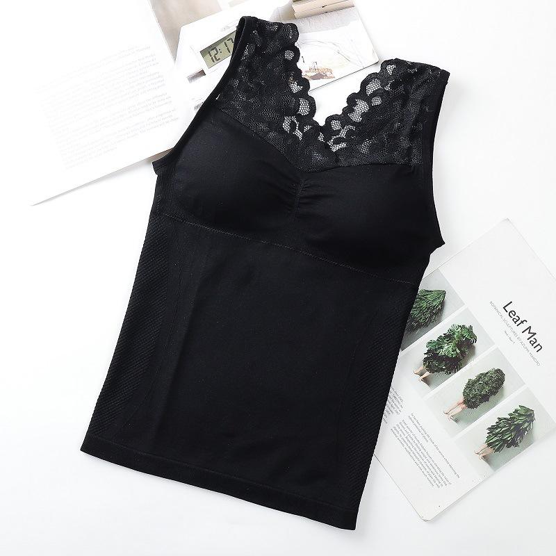 

Термобелье больших размеров майка термобелье женское зимняя одежда теплый топ нижнее белье терморубашка майка интимное XL чёрный