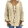Knitted Hoodie Hooded Coldproof Thick Autumn Winter Solid Color Loose Sweater Jumper Female Clothing