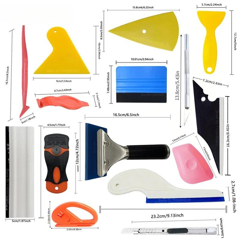 Professional Universal Car Vinyl Wrap Tool Kit Window Tint Film Application with Squeegee Spatula Cutter for Vehicle Wrapping