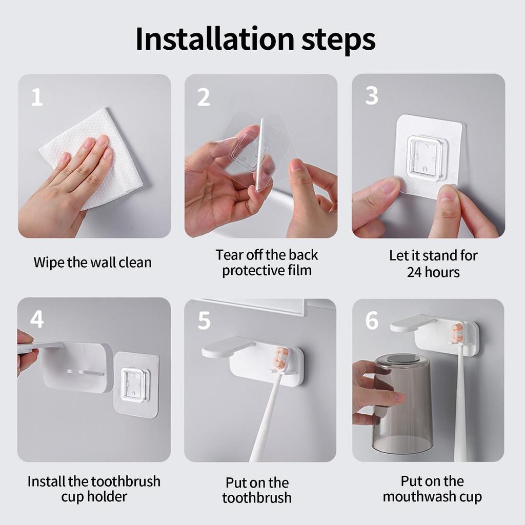 Cups for Bathroom No Drilling Toothbrush Holder Magnet Mouth Wash Cup and Wall Rack for Bathroom Restroom Home Apartment Dorm