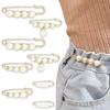 Detachable Pearl Brooch Pins Fastener Pants Pin Decoration Button Clips Sewing-Free Buckles for Jeans Waist Extender Safety Pins
