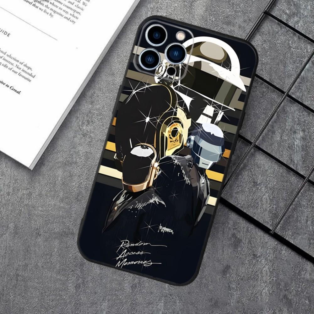 D-Daft Punk Band France Phone Case For Apple iPhone 15,14,13,12,11,XS,XR,X,8,7,Pro,Max,Plus,mini Silicone Black Cover