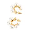 Imitation Pearl Hoop Earrings Gold Plating Imitation Pearl Circle Earrings Stylish Elegant Women