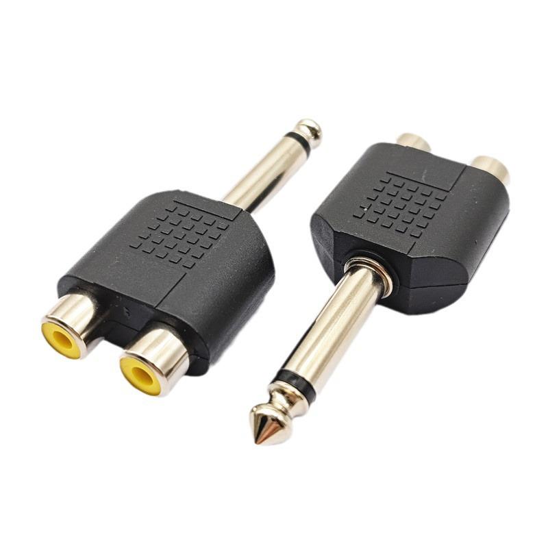 6.35/6.5 Mm Dual Lotus Male-to-Female Audio Splitter Adapter