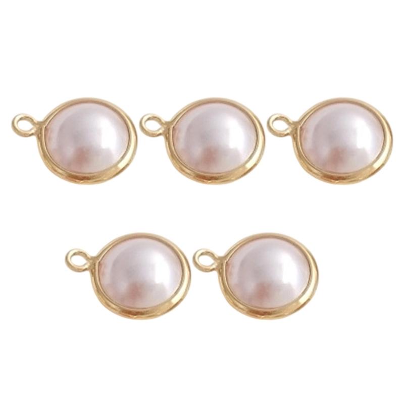 5Pieces Pearls Pendants Jewelry Making Part Fashion Accessory Perfect for Unique Jewelry Making and Craft Accessories