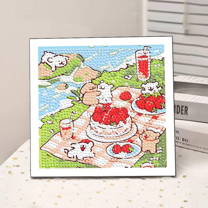 High-End Diamond Painting Diy Van Gogh Starry Sky Cat Creative Handmade Toy Table Decoration Diamond Painting With Frame