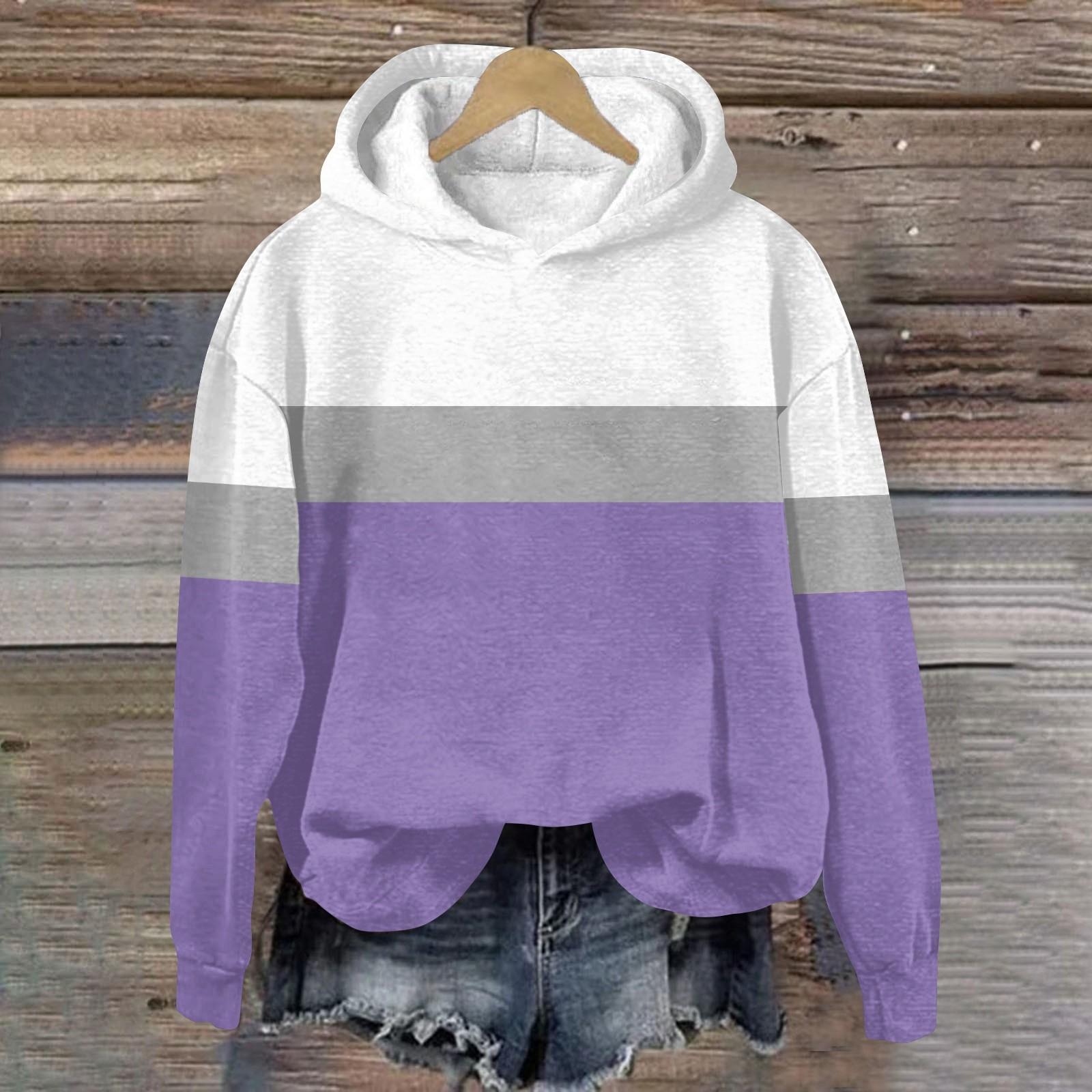 

Женская мода, повседневные универсальные повседневные толстовки, топы с длинными рукавами, толстовки M фиолетовый