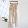 2026 New Spring and Autumn Women's Sleeper Pants 100% Cotton Gauze Loose Cute Pants Large Cartoon Home Pants Bottoms