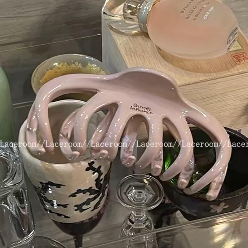 

High-end multi-claw tooth shark clip pink large grasping clip lazy style hair accessories pumpkin style hair clip for women