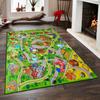 Colorful Town Map Design for Kids' Playrooms Non-slip rug suitable for living room and bedroom sofas