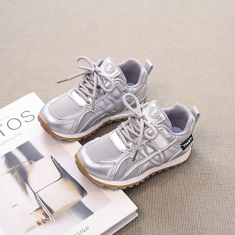 Girls' sneakers 2025 spring new breathable shoes Boys' casual dad shoes Older children's shoes Student running shoes