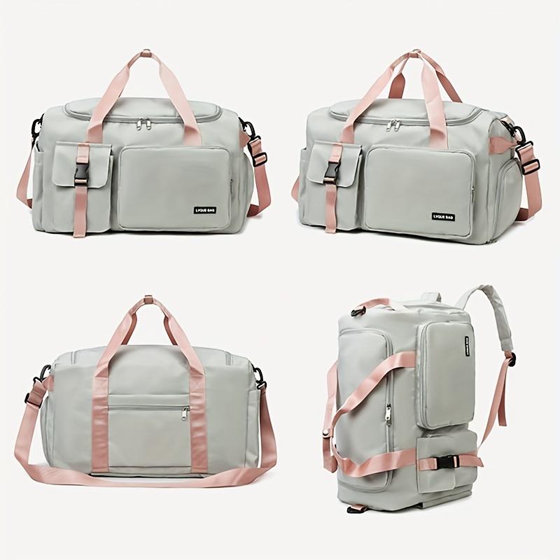 Multifunctional Women's Travel and Fitness Bag - Stylish Pink, Large Capacity, Separate Footwear Compartment