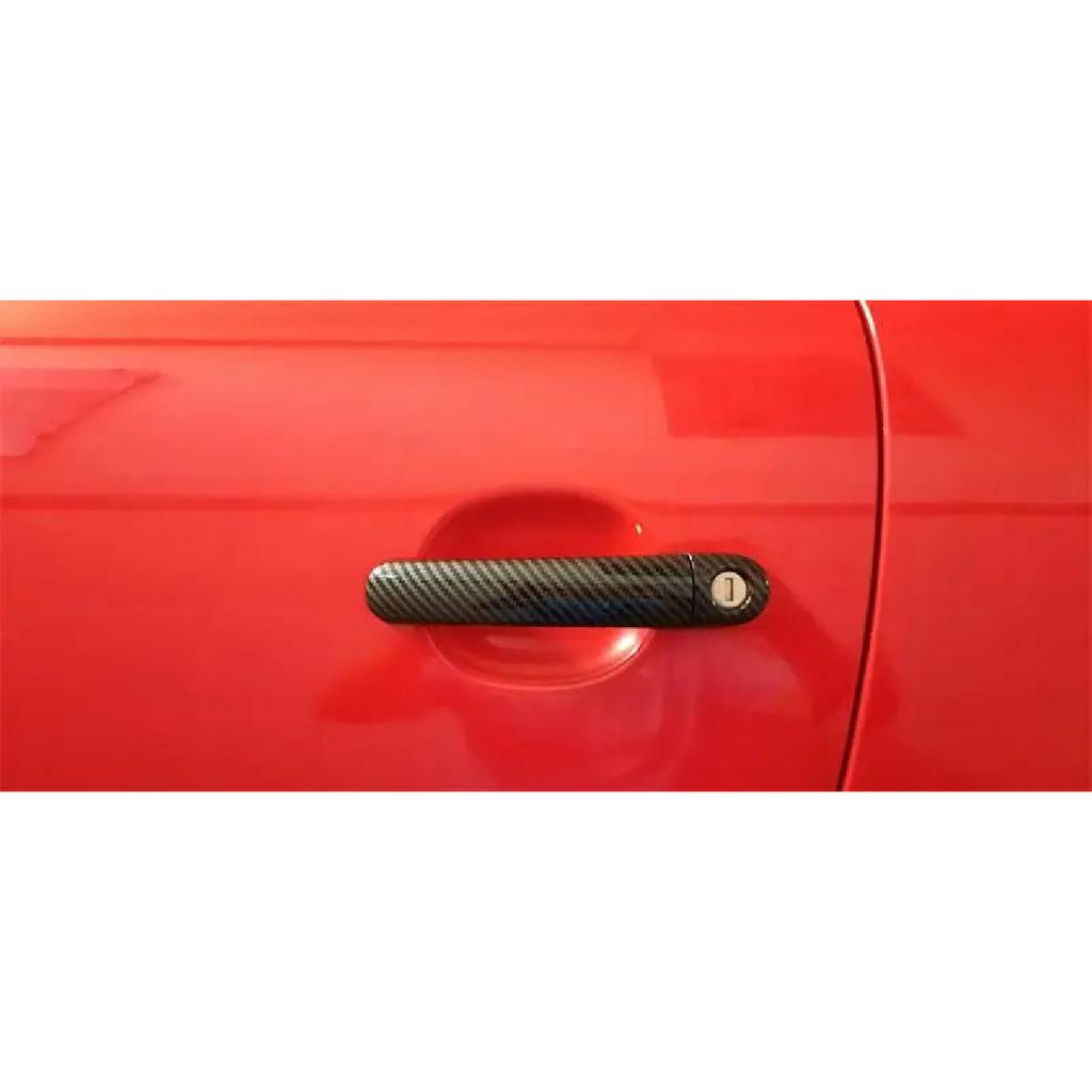 For Seat Ibiza 2009 -2012 - 2016 -2018  ABS Chrome Carbon Fiber Car Door Handle Cover Sticker Trim Car Styling Accessories