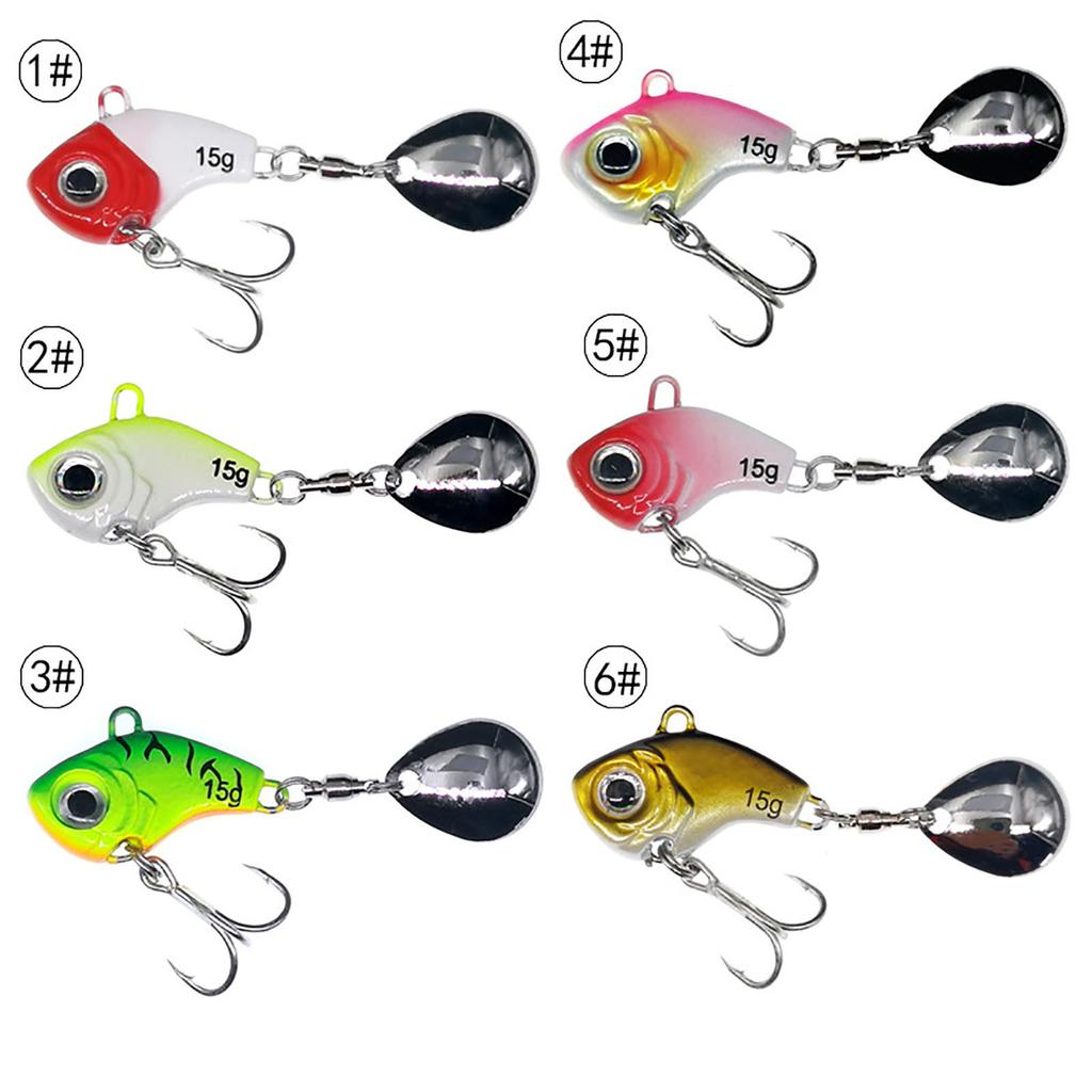 Metal Vib Fishing Lures With Spinner Blade Super Long Casting Fake Baits For Freshwater Saltwater
