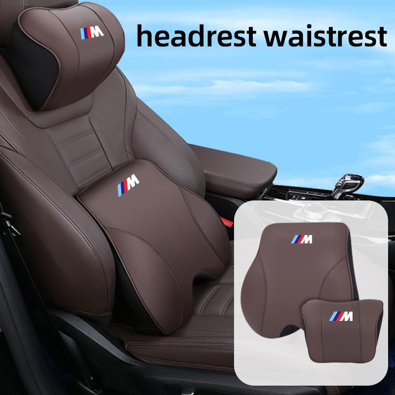 LXEQ4 New 2025 Car Lumbar Support Headrest Waist Neck Pillow Auto Seatrest Cushion For BMW M Power Sport M1 M3 M4 M5 M6 E90 E39 F30 F1