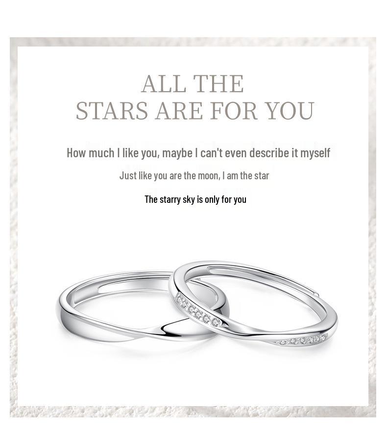 Women's Ferris Wheel Möbius Ring: S925 Sterling Silver with Zircon, Non-Fading, Niche High-End Design, Couple's Rings.