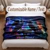 Bat Raven Theme Soft Blanket Personalized Custom Name Text Print Warm Blanket Home Sofa Bedroom Decor