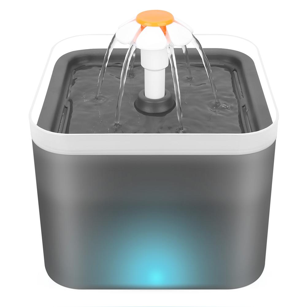 67oz/2L Ultra Silent Pet Fountain with LED Lighting&Activated Carbon Auto Filter Water Dispenser Mute Drinker for Cats Small Dog