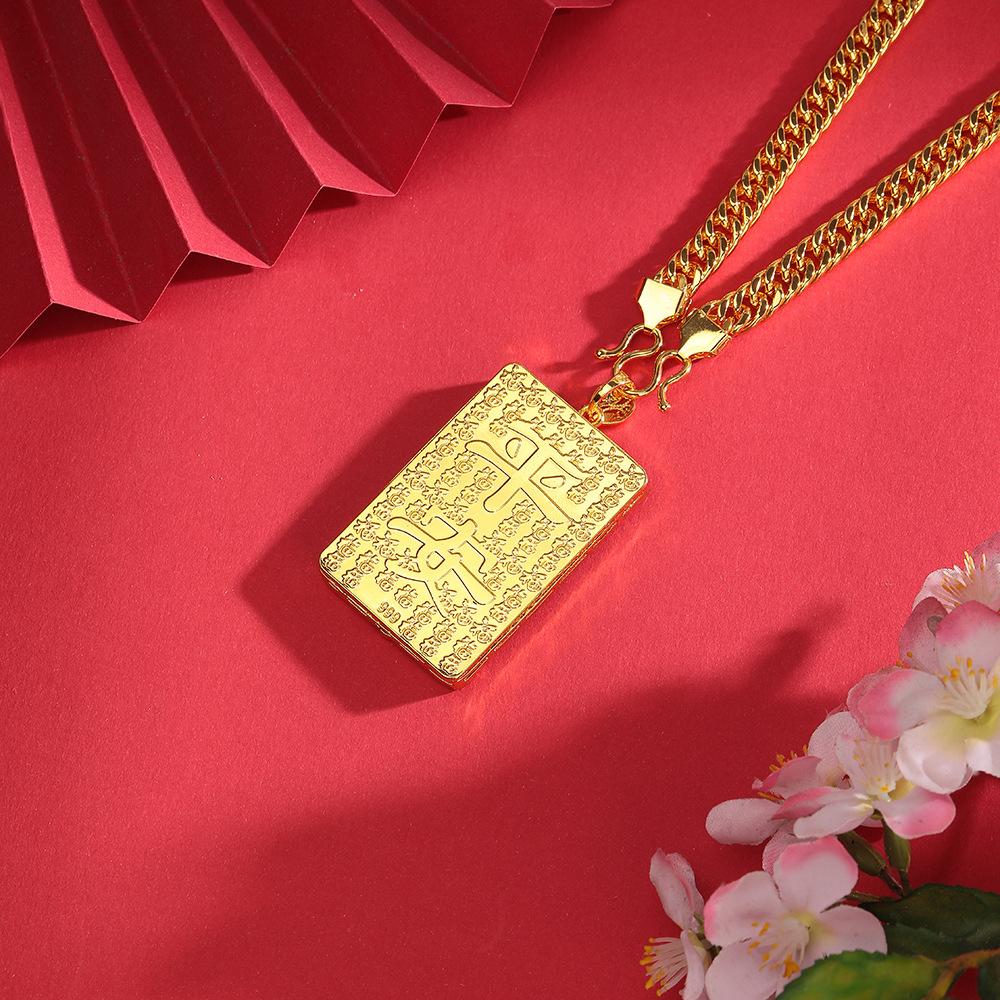 Guan Gong God of Wealth Male Tag Domineering Necklace Pendant Safe Cuban Chain Jewelry