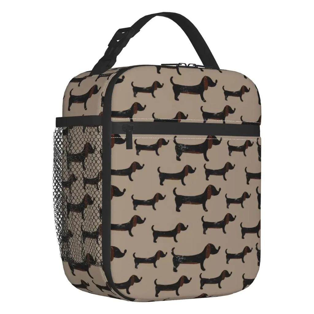 Custom Sausage Dog Lunch Bag Women Thermal Cooler Insulated Lunch Box for Student School