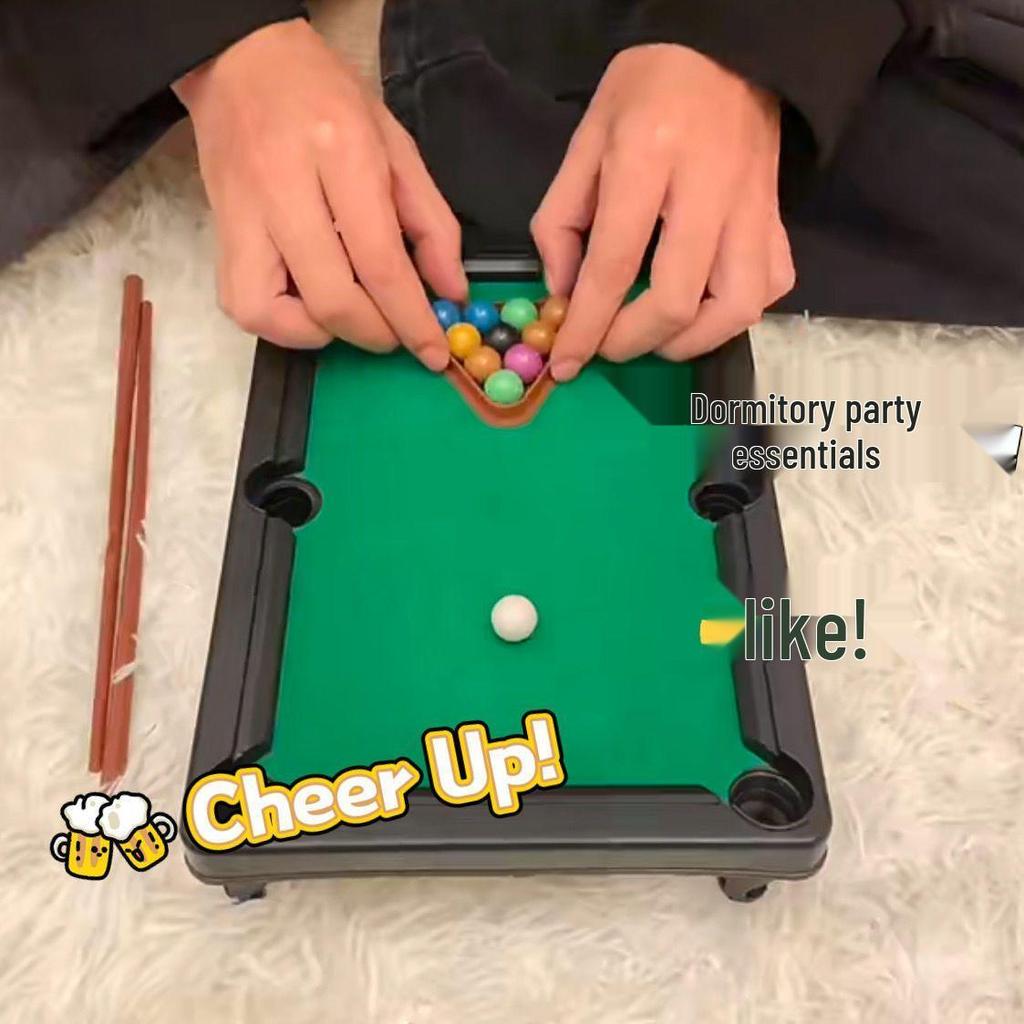 Mini Pool Table Toy for Kids, Interactive Fun for Ages 3-6, Ideal for Dorm Rooms and Playrooms.