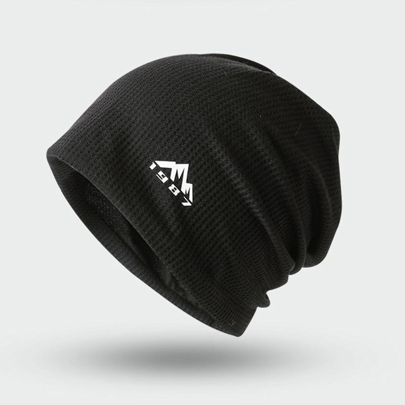 Korean Style Trendy Slouchy Beanie for Women and Men - Thin, Knitted, Youthful Fashion with Applique Design.