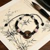 Smoke Into Ink Peace Buckle Bracelet New Chinese Style Bracelet Men and Women Beaded Black Ancient Style Woven Rope Retro National Trend