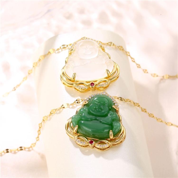 Buddha Necklaces Amulet Chinese Style Maitreya Jewelry All-match Sweater Chain