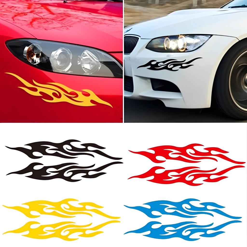 Car Stickers Modified Flame Decals Scratches Motorcycle Bumper Hood Rearview Mirror Head Cover Sticker