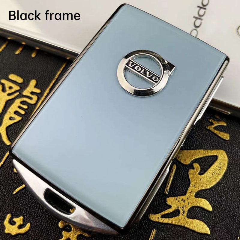Drvfj6 First Layer Cowhide Car Key Cover for Volvo XC40 XC60 XC90 S60 S90 Keycase Key Shell Protector Buckle Bag Replacement