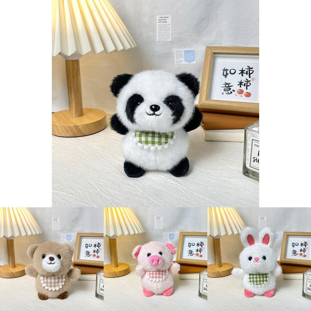 Adorable Plush Animal Keychain Featuring Cute Bear Pig Rabbit Panda And Fox Designs