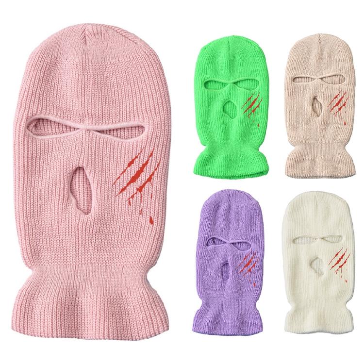 3 Hole Knitted Ski Mask Full Face Mask Balaclava Warm Thermal Outdoor Sports