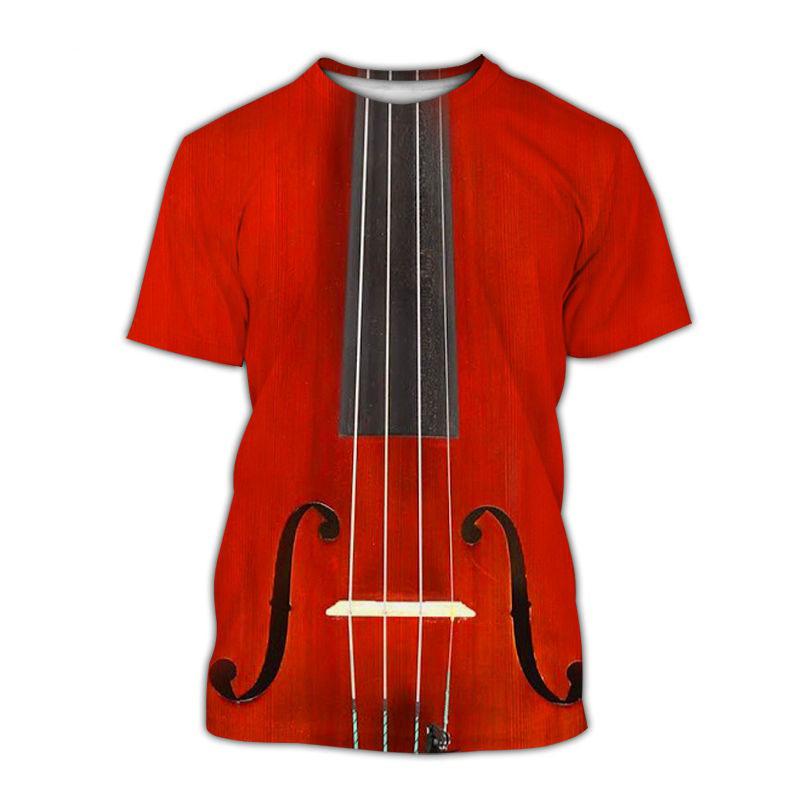Summer Art Guitar 3D Print T-Shirts Streetwear Men Women FashionHarajuku Casual Oversized O-Neck T Shirt Tees Tops Clothing