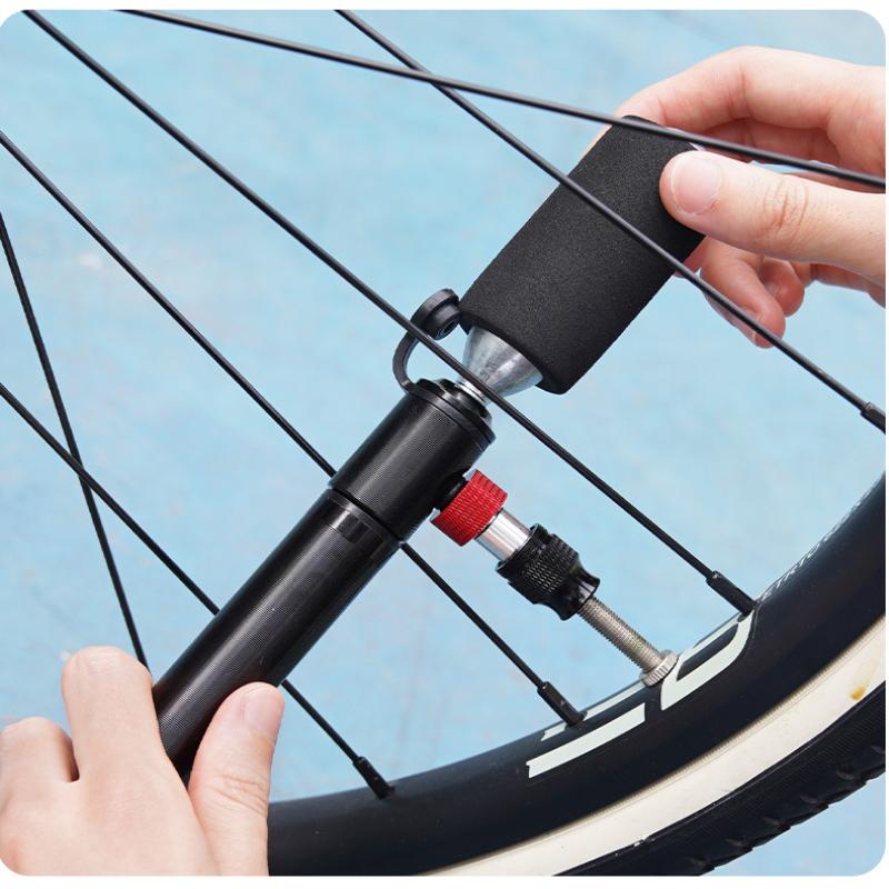 Mini Bicycle Air Pump 100PSI with Snap-on Nozzle Dual Presta Schrader Valve Ultra Compact for Road and Mountain Bike Maintenance