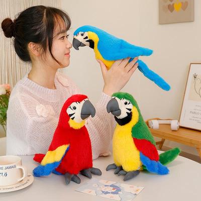 Small Plush Macaw Parrot Doll - Budgie Simulation Bird Toy