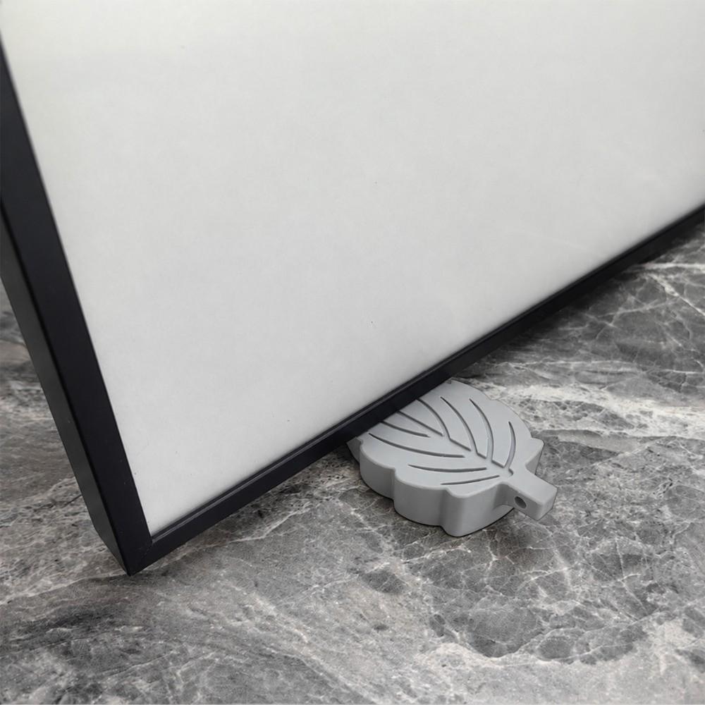 2 Pcs TPR Door Wedge Stopper Brown Under Draft Stopper Leaf Shape Stopper for Hardwood Floors